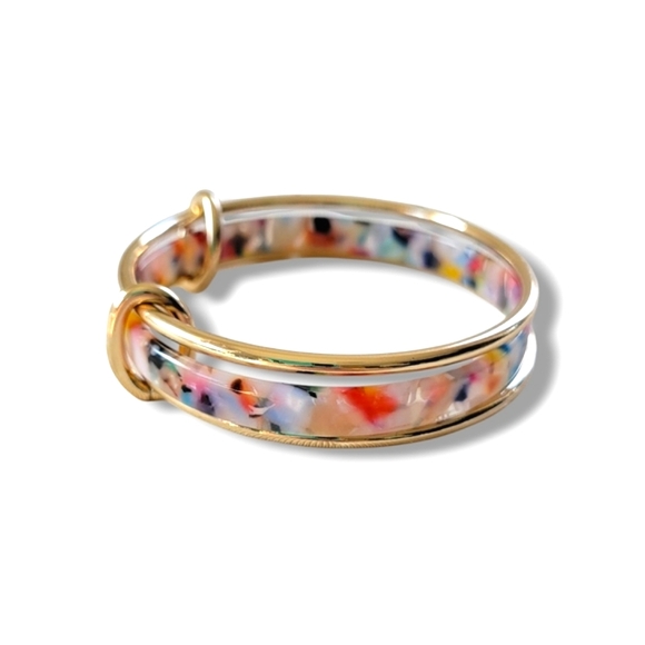 LOFT Jewelry - LOFT | NWOT Pretty Multicolor Gold Tone 3 Tier Bangle Bracelet